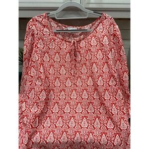 rebecca Malone  1xl‎ plus size NWT red and white print blouse